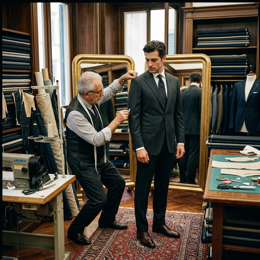 Italian Wool Bespoke Suit Fitting